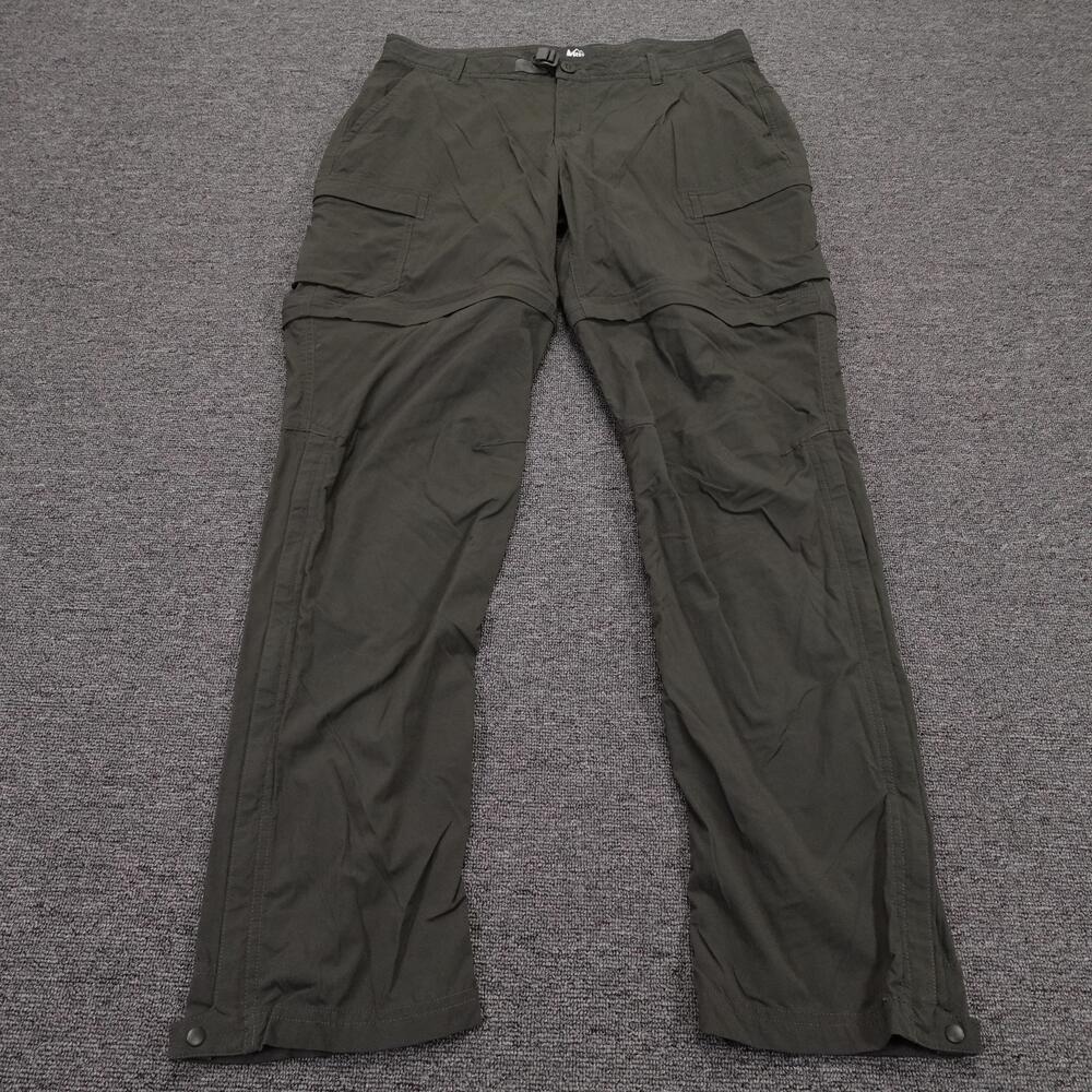 REI Co-op Cargo Pants Womens 12 Green Convertible Hiking Nylon Stretch Outdoor